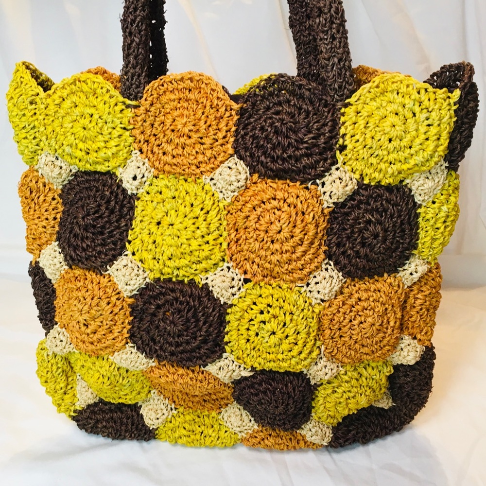 Hand Crocheted Raffia Bag - Picture 6 of 11